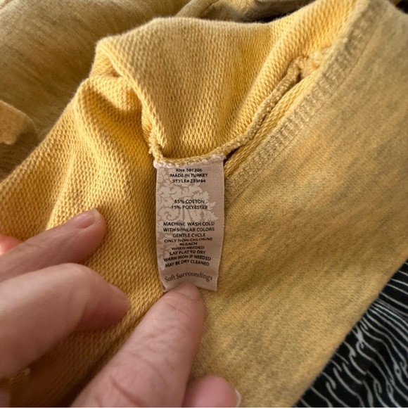 Soft Surroundings Heather Yellow "Soho Pullover" Hoodie Sweatshirt Tunic Size Sm - Picture 12 of 14